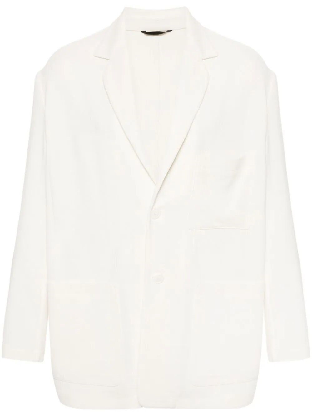 Shop Giorgio Armani Single-breasted Wool Jacket In White