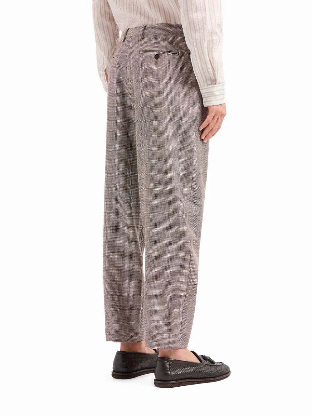 BOUCLÉ-TEXTURE WOOL TROUSERS