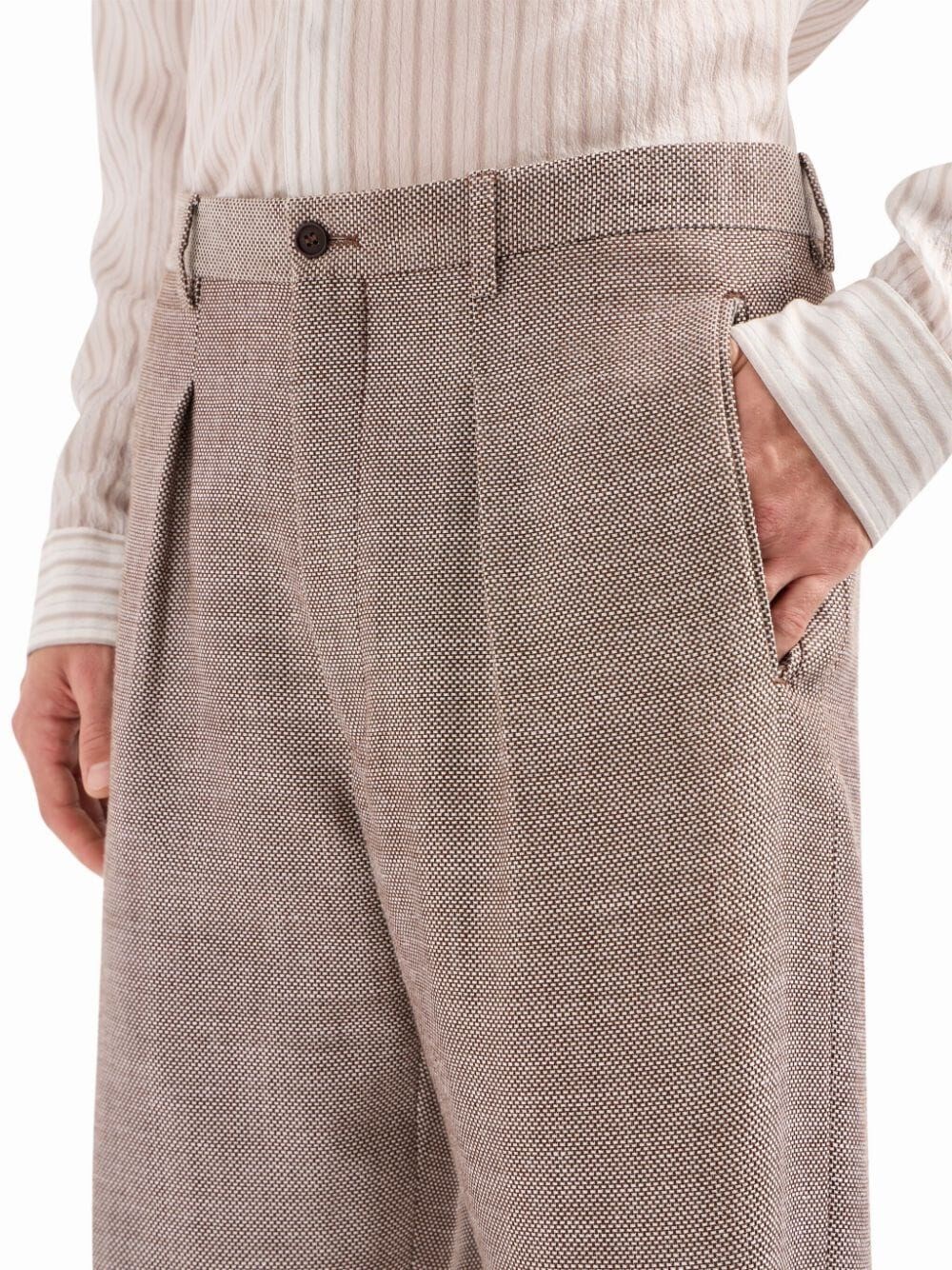 BOUCLÉ-TEXTURE WOOL TROUSERS