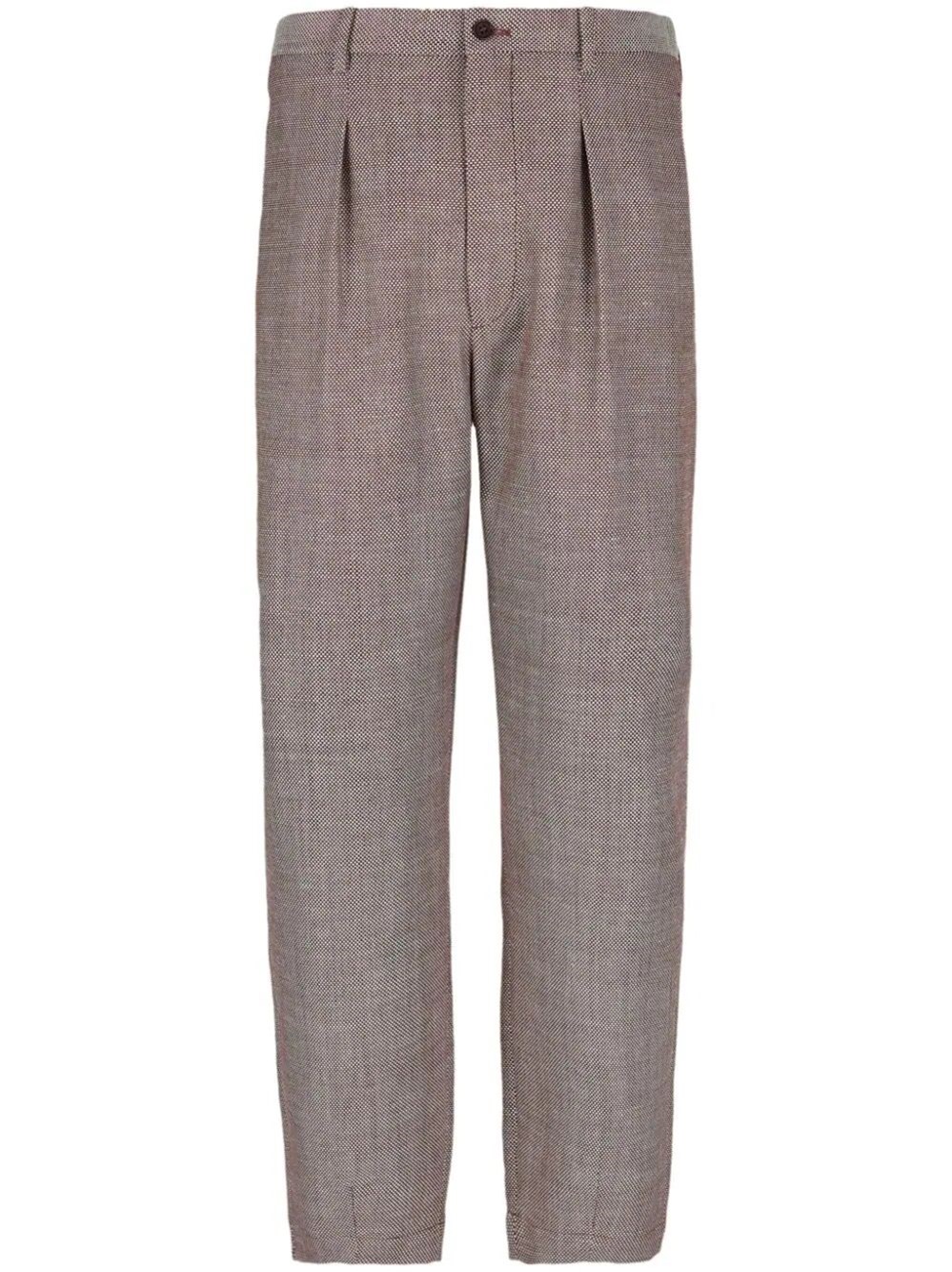 BOUCLÉ-TEXTURE WOOL TROUSERS