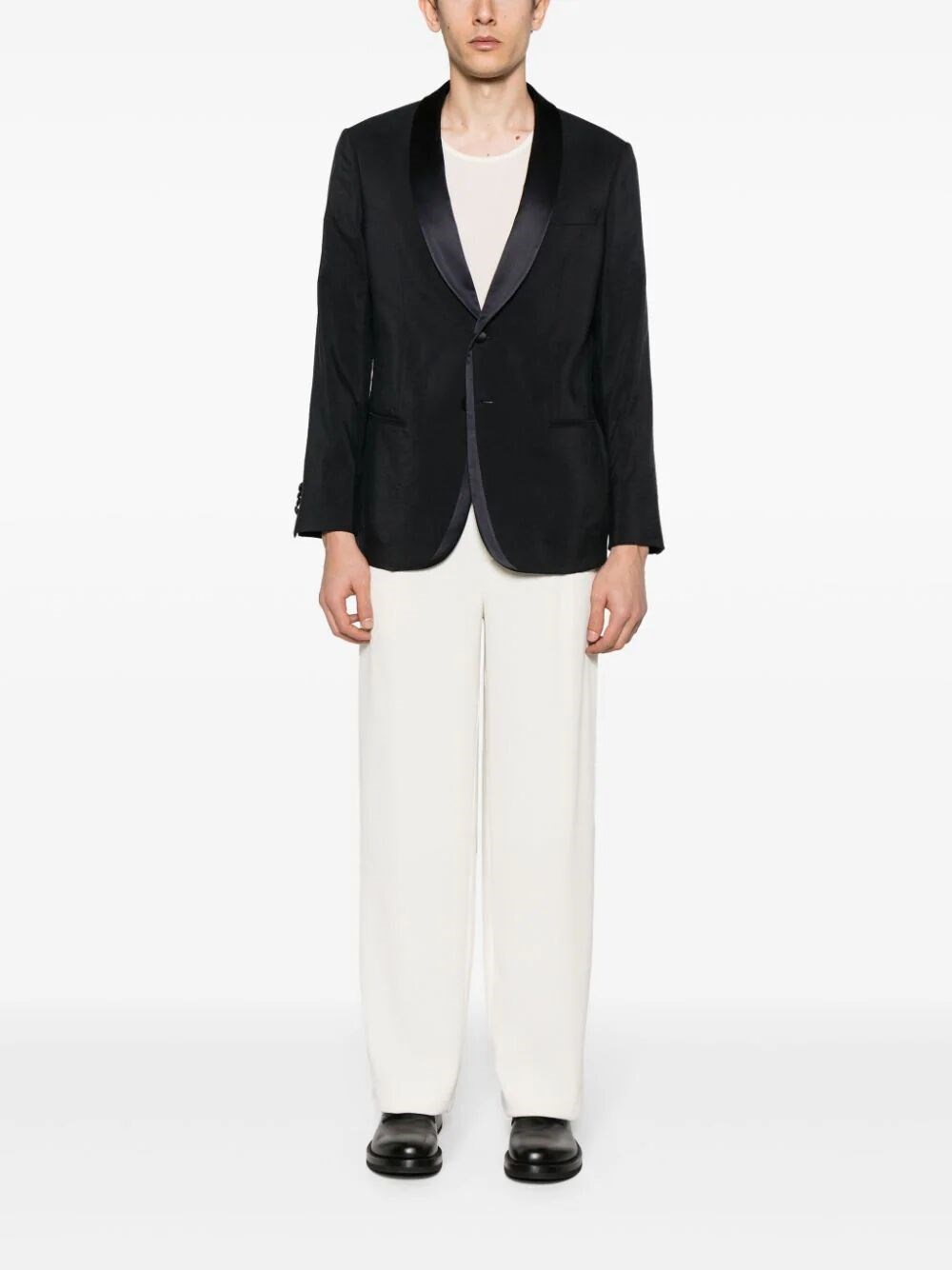 SOHO LINE SILK-BLEND TUXEDO JACKET 