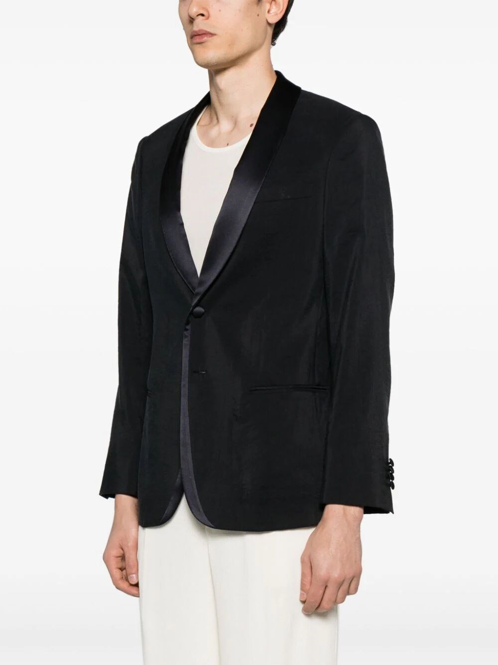 SOHO LINE SILK-BLEND TUXEDO JACKET 