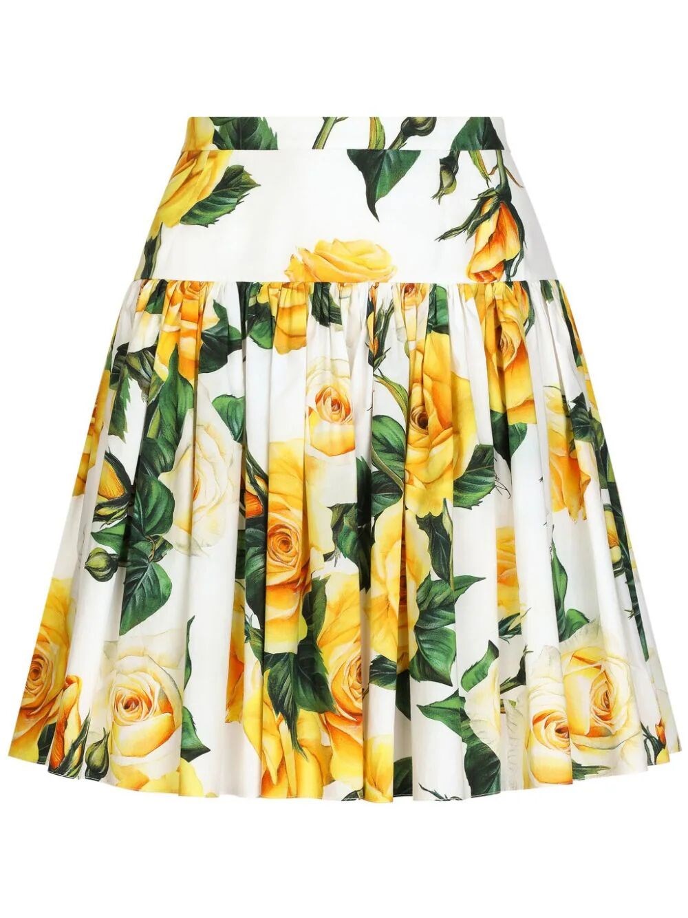 ROSE-PRINT FLARED SKIRT