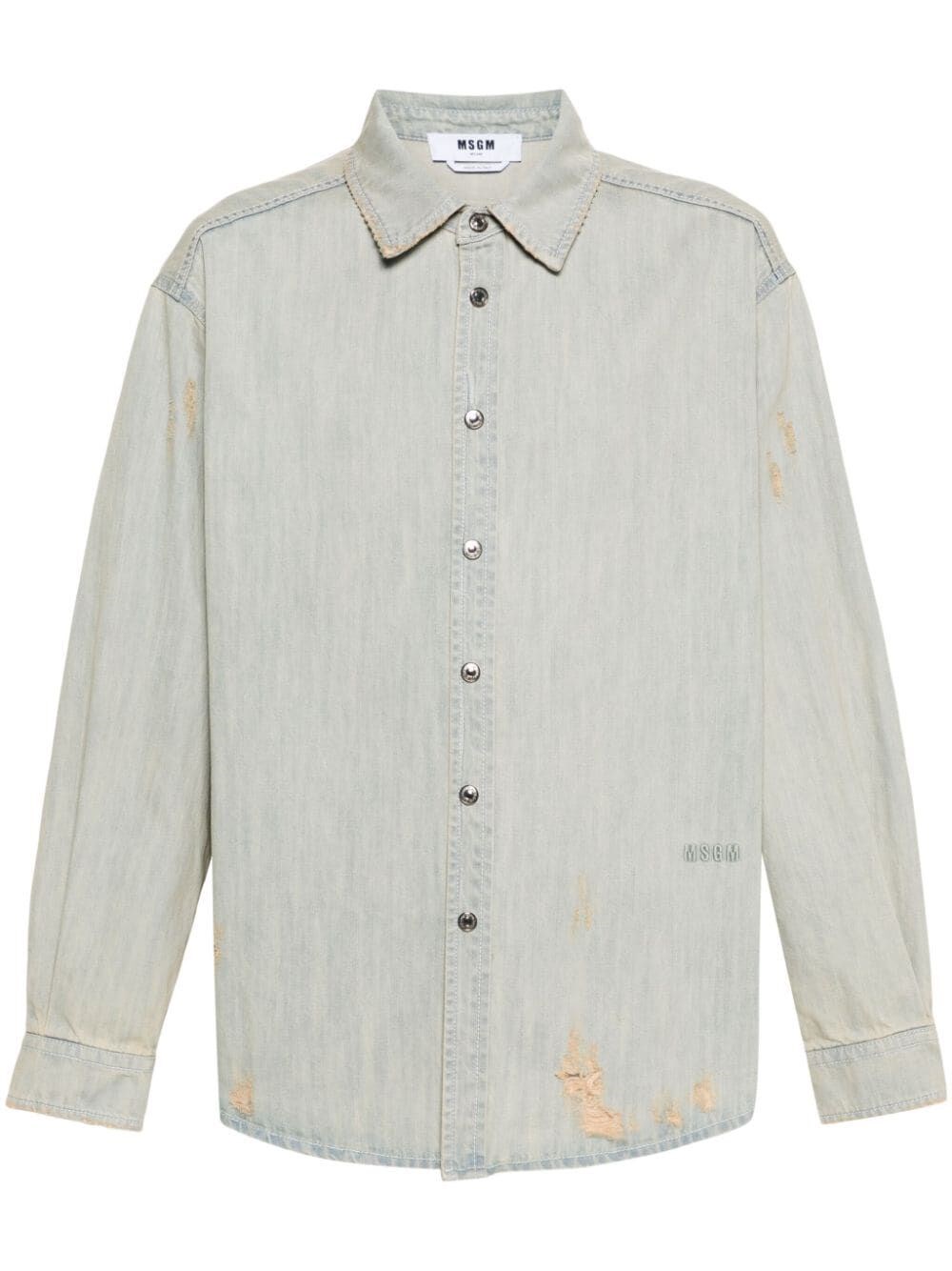 LIGHT DENIM SHIRT WITH BREAKS