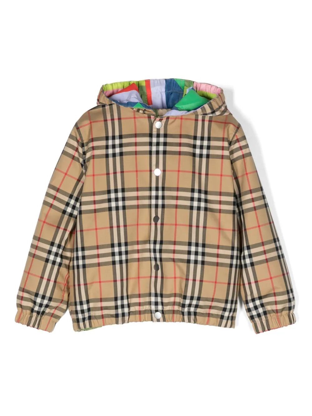 Shop Burberry Check Reversible Jacket In Brown