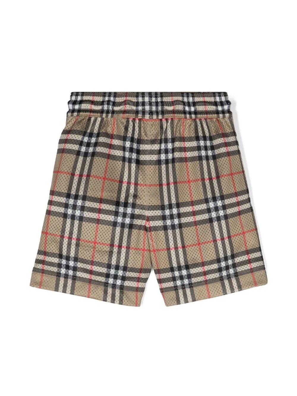 VINTAGE CHECK-PRINT PERFORATED SHORTS