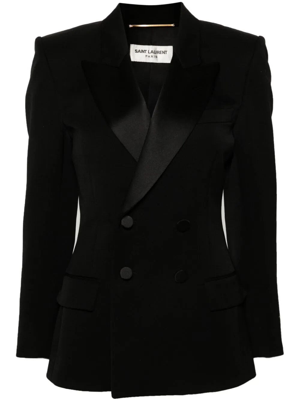 Shop Saint Laurent Tuxedo Wool Jacket In Black