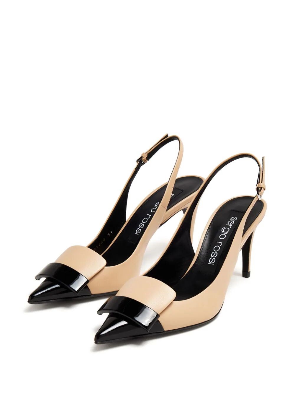 PATENT LEATHER TOE SLINGBACK