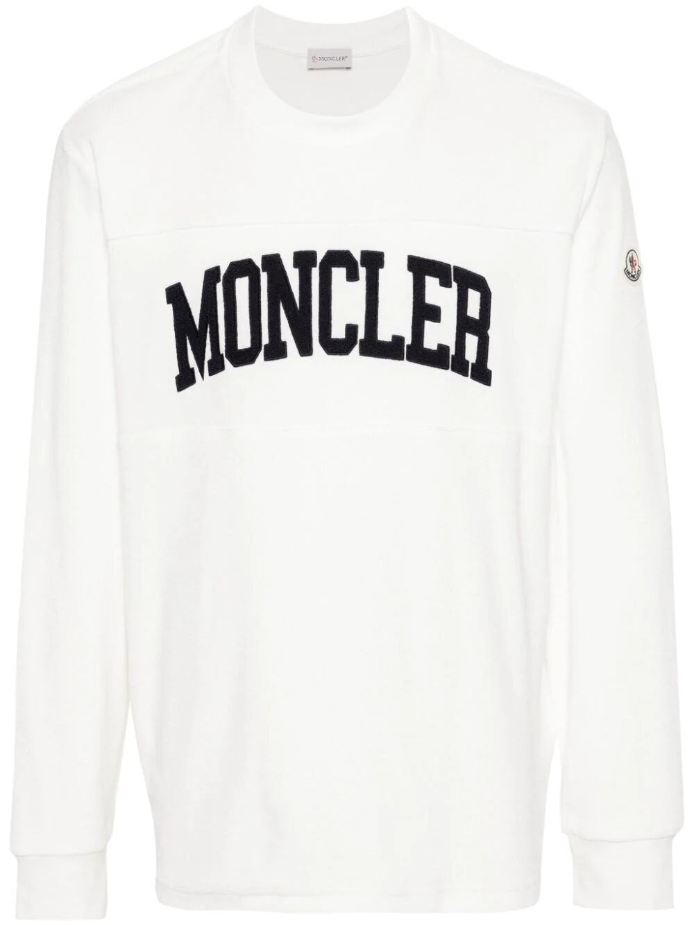 Shop Moncler Logo-embroidery Sweatshirt In White