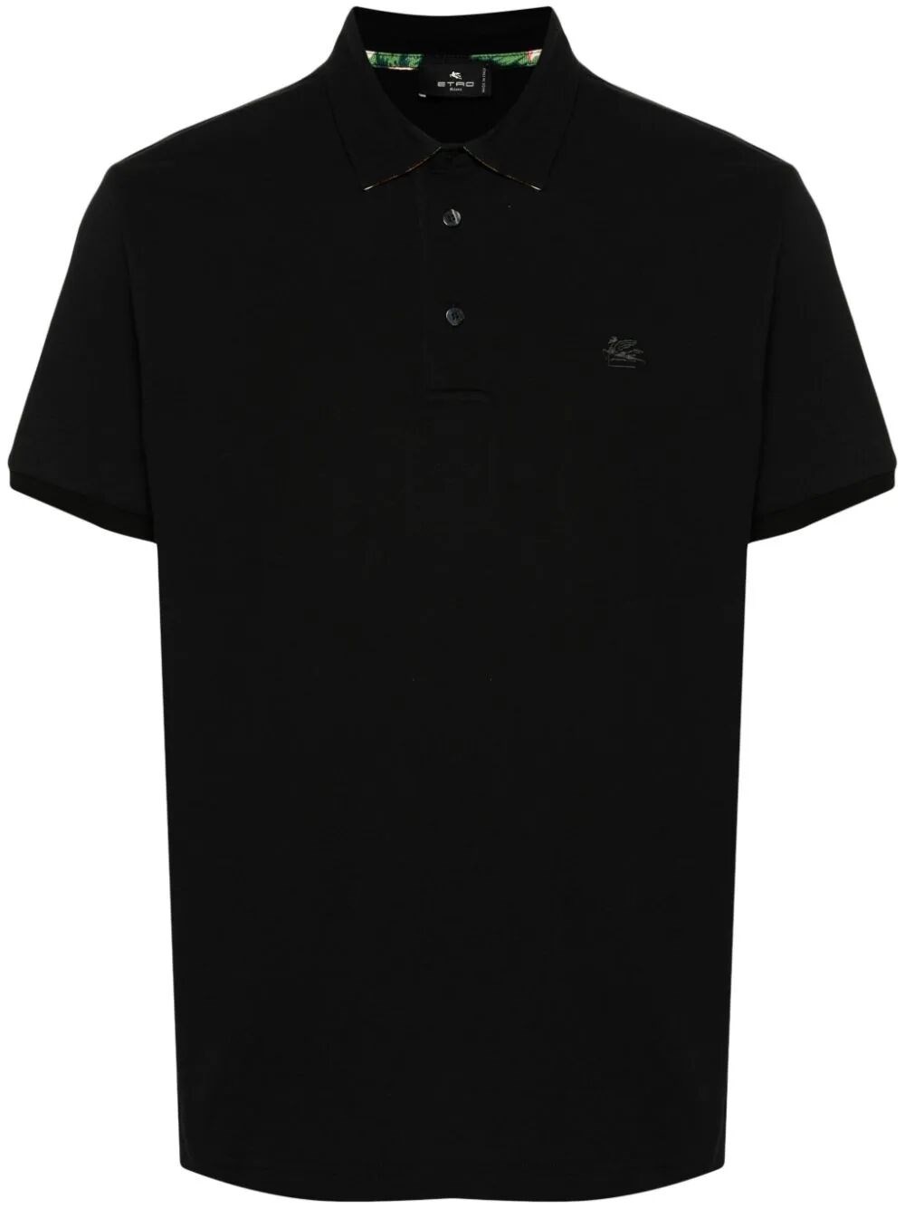 Etro Embroidered-logo Polo Shirt In Black