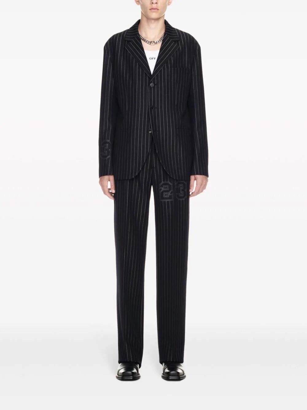 23 PINSTRIPED SLIM WOOL JACKET