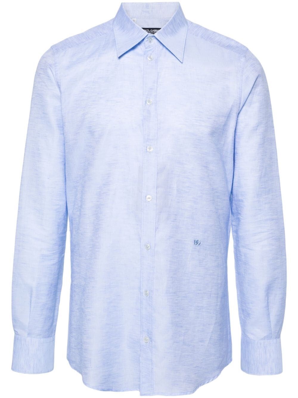 Shop Dolce & Gabbana Cotton Blend Shirt In Blue