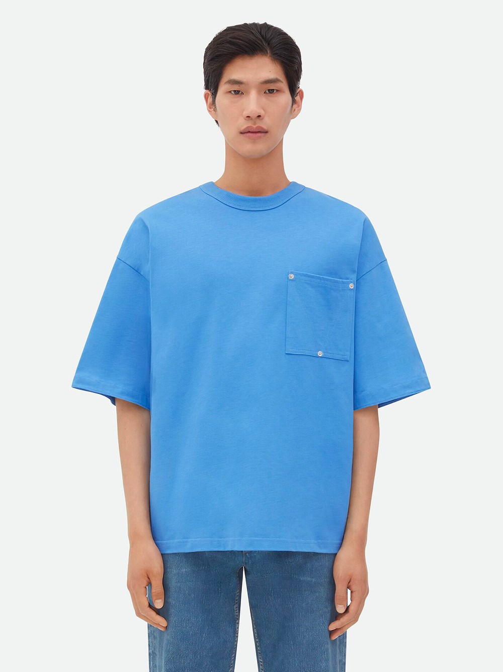 Shop Bottega Veneta Jersey T-shirt In Blue
