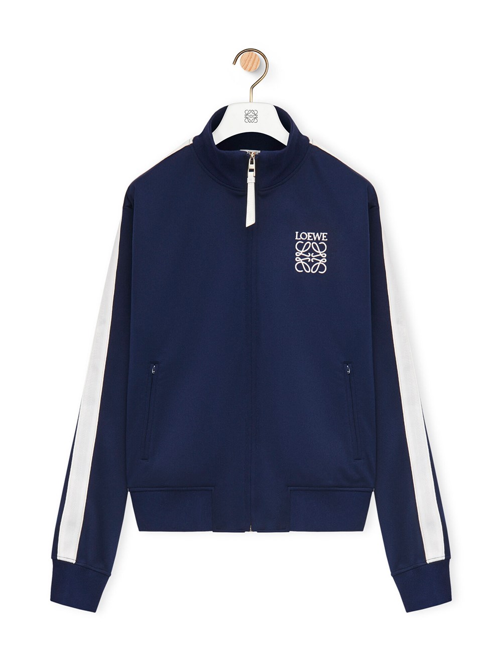 Shop Loewe Logo-embroidered Track Jacket In Blue