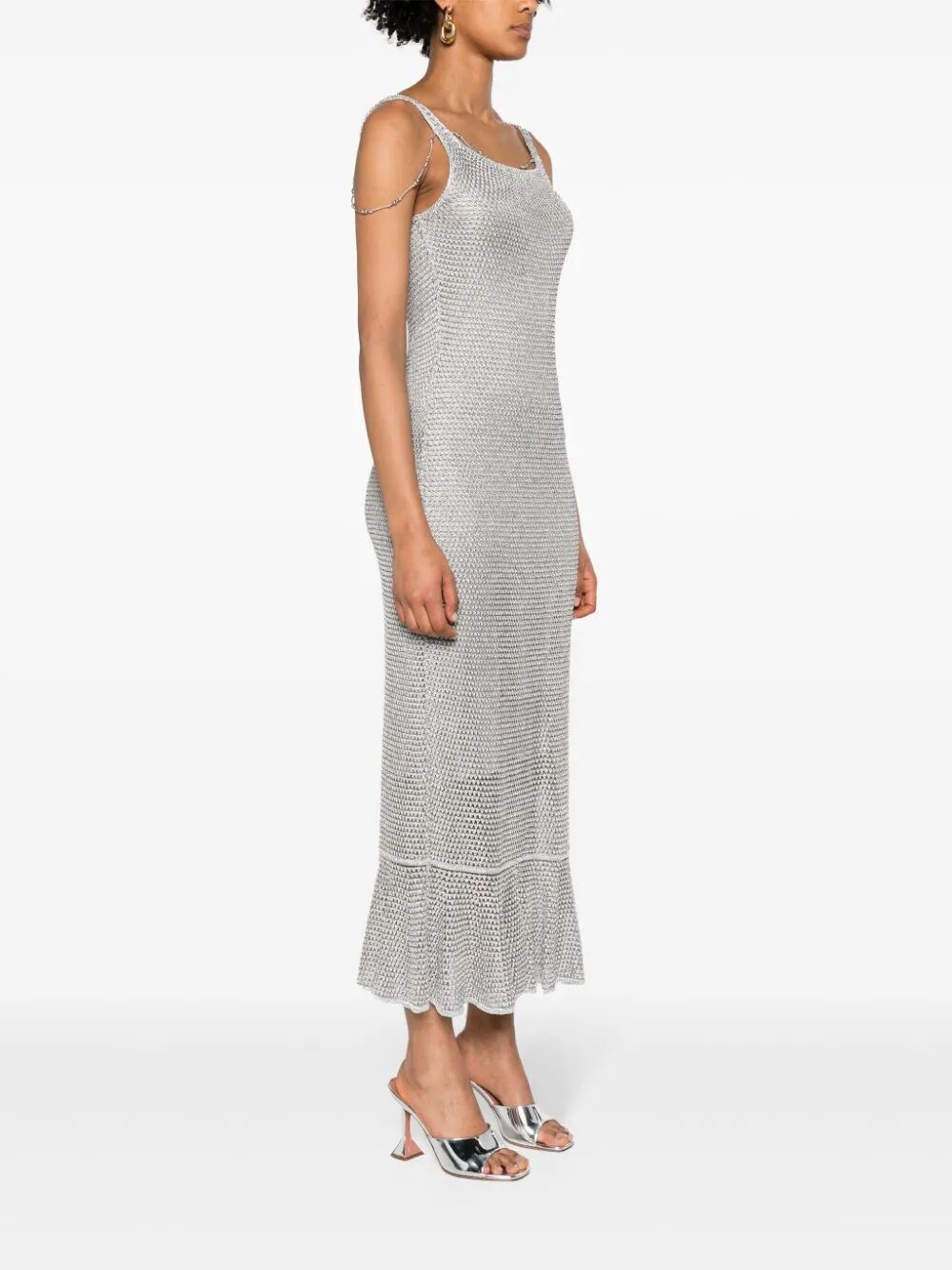 BEAD-DETAILING LUREX MAXI DRESS