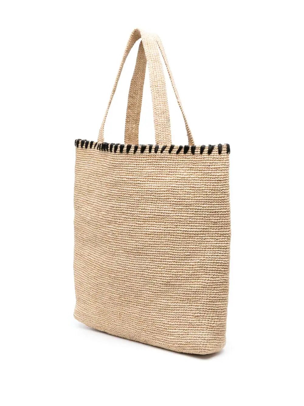 LOGO-EMBROIDERED RAFFIA TOTE BAG