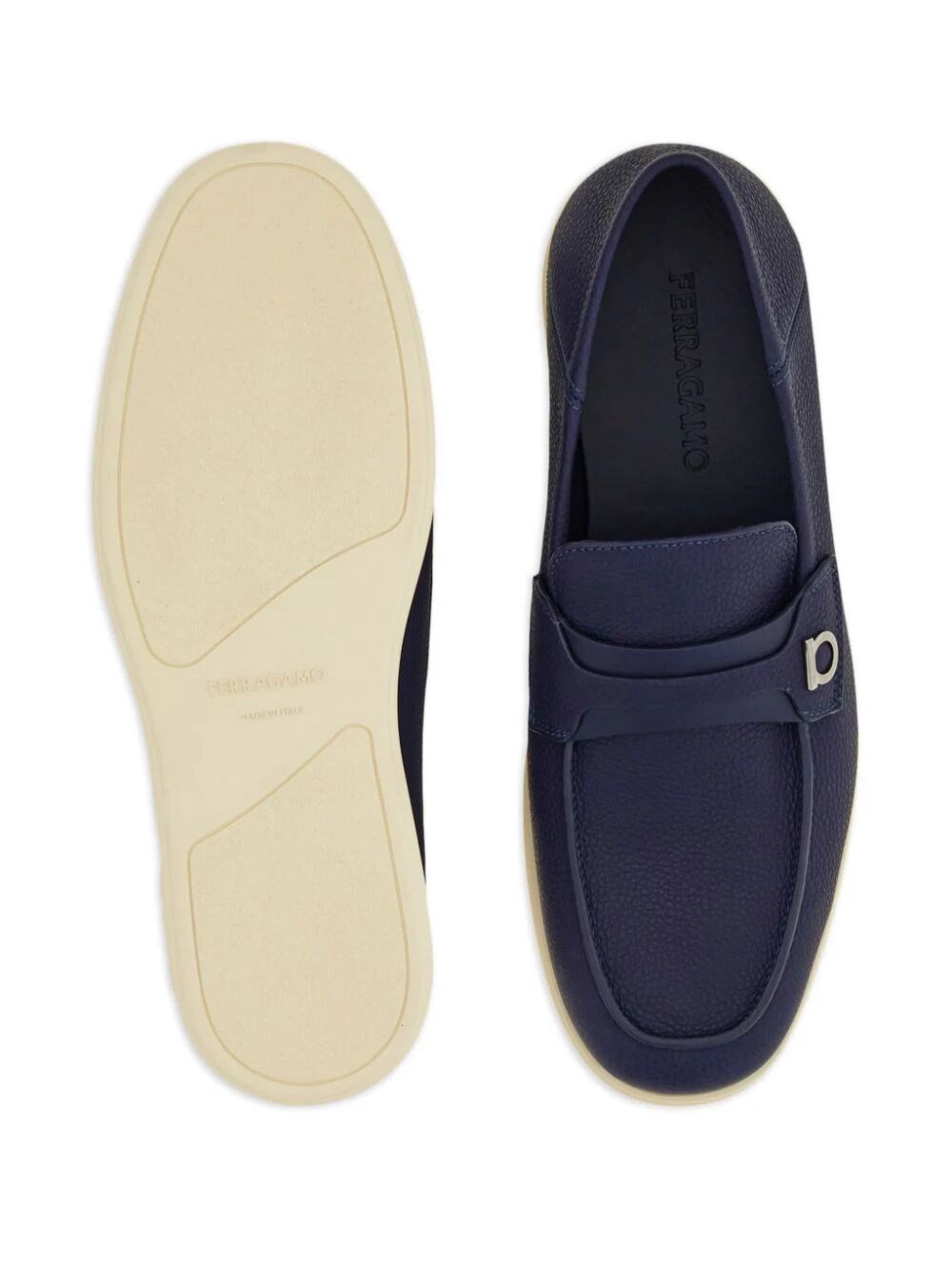 LEATHER LOAFERS WITH GANCINI ORNAMENT