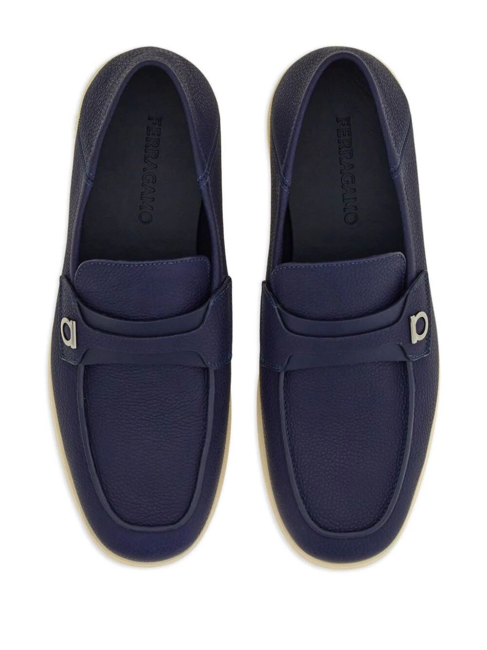 LEATHER LOAFERS WITH GANCINI ORNAMENT