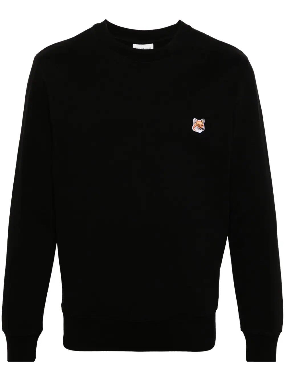 Shop Maison Kitsuné Crew Neck Sweatshirt In Black