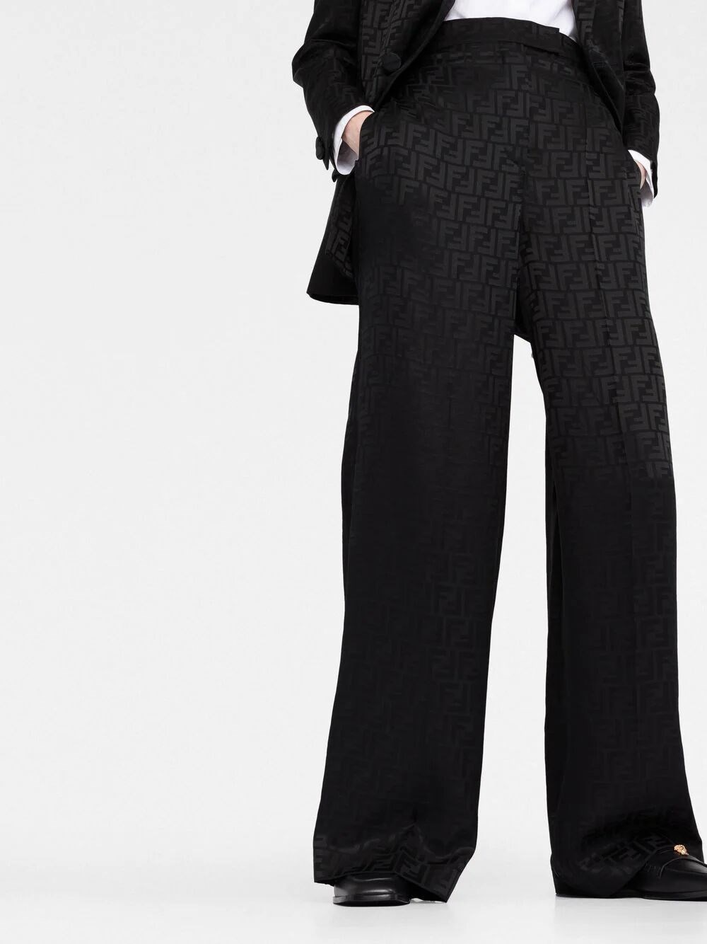 FF MOTIF SILK TROUSERS