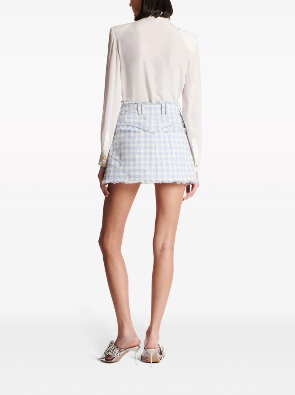GINGHAM-PATTERN MINISKIRT