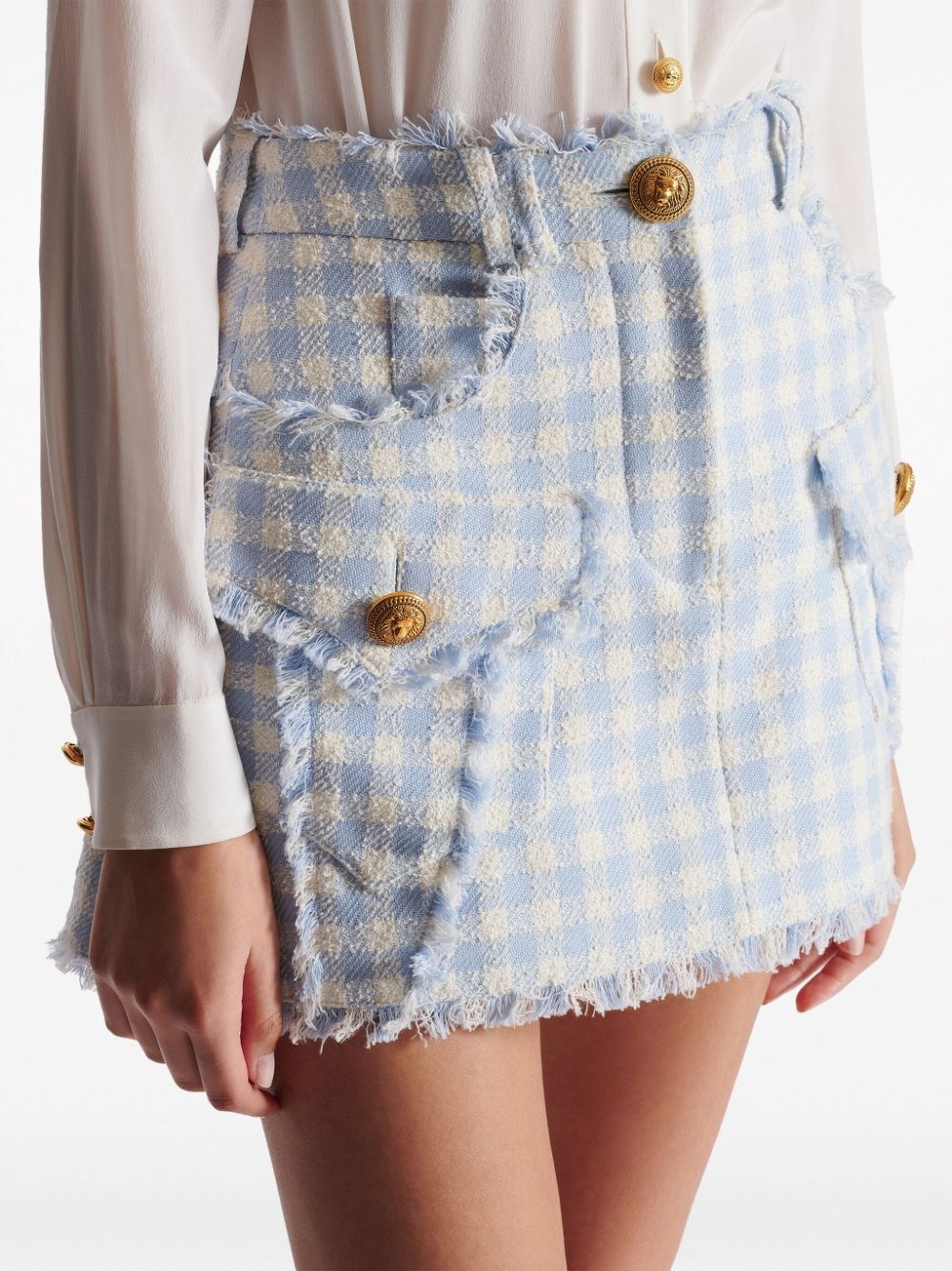 GINGHAM-PATTERN MINISKIRT