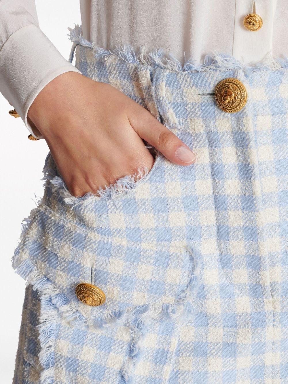 GINGHAM-PATTERN MINISKIRT