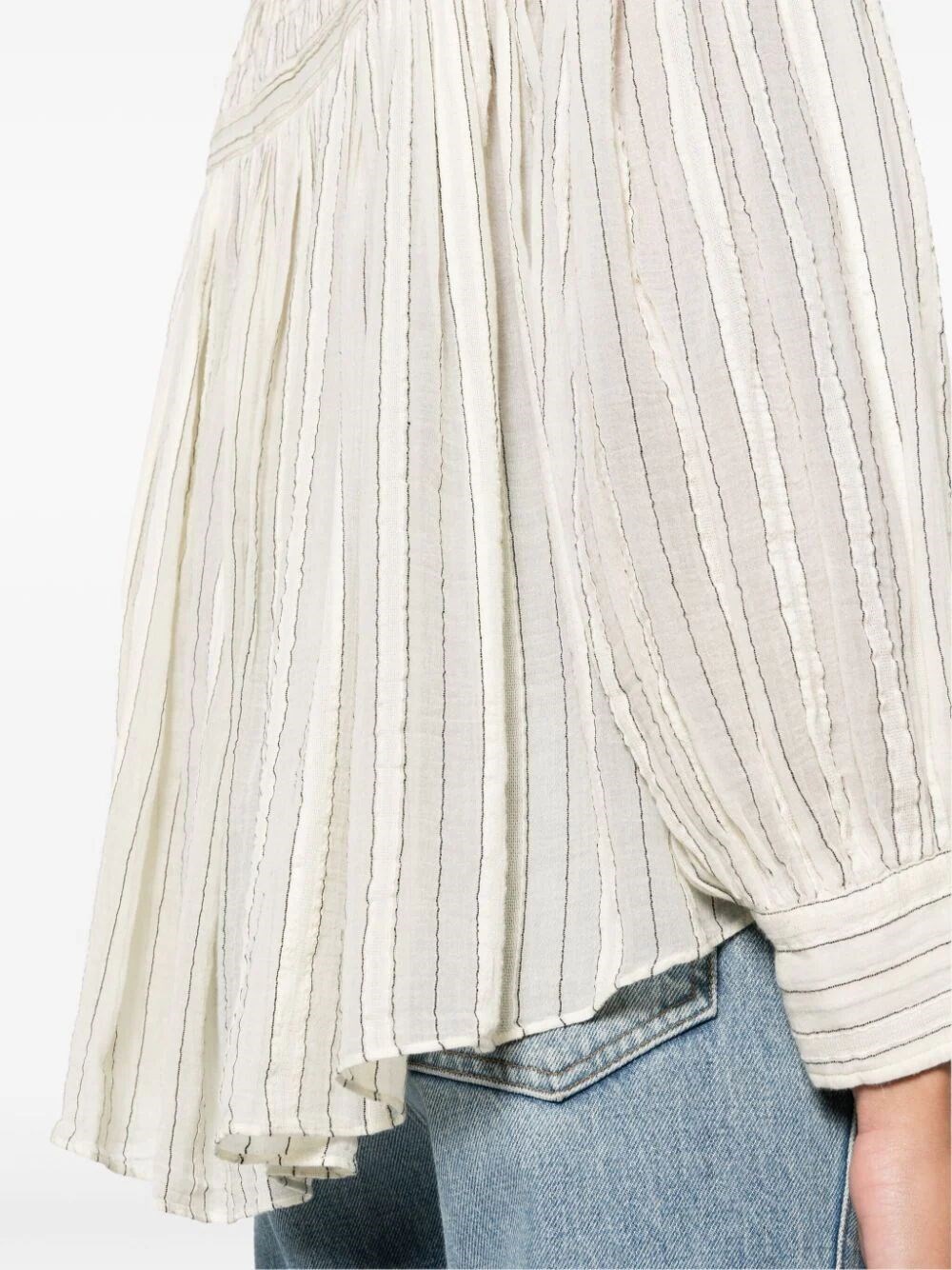 PLALIA STRIPED VOILE BLOUSE