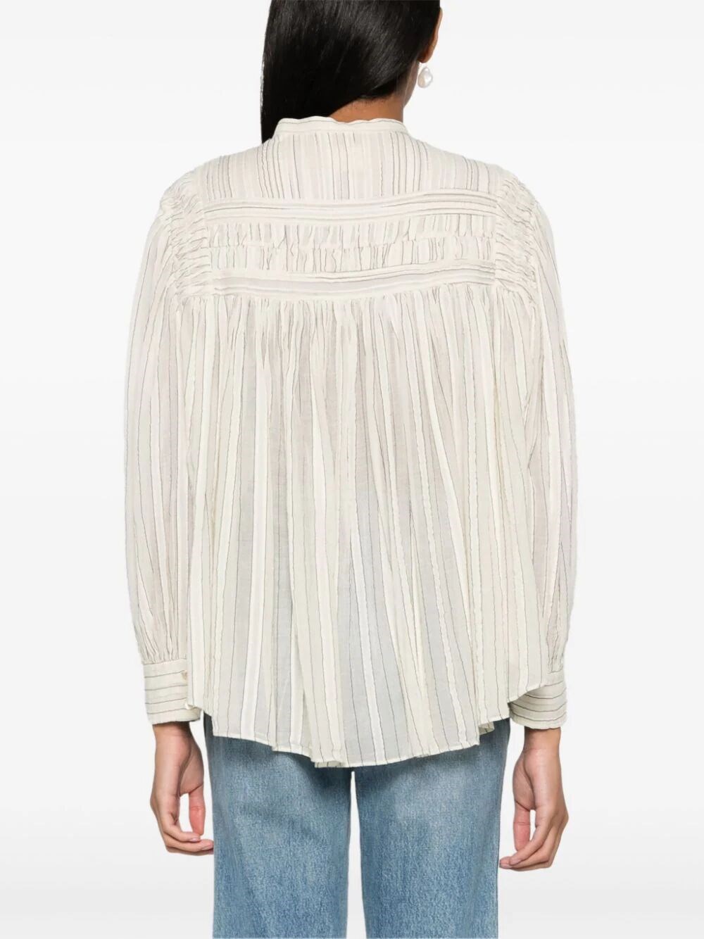 PLALIA STRIPED VOILE BLOUSE