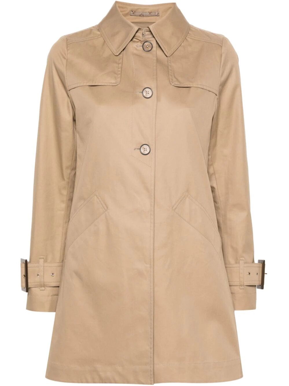Shop Herno Cotton Trench Jacket In Brown