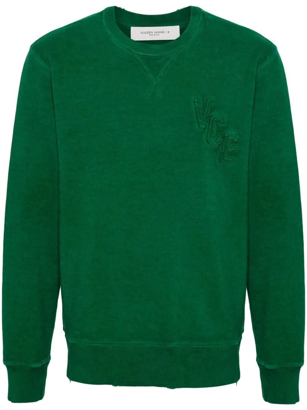 Shop Golden Goose Distressed Sweatshirt In Green
