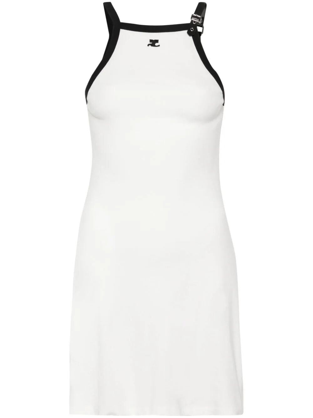 Shop Courrèges Jersey Mini Dress In White