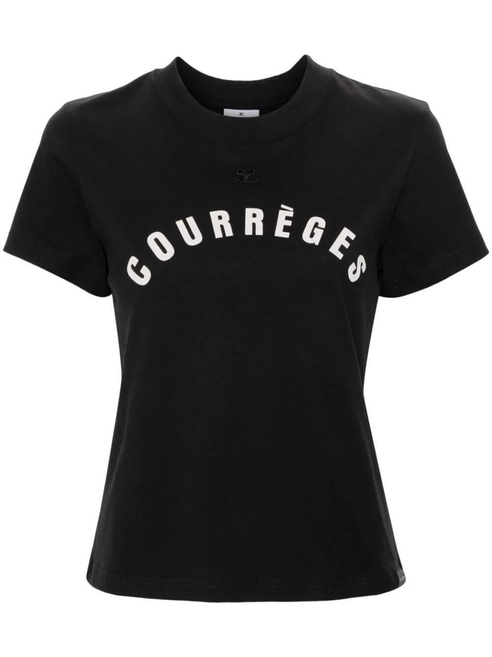 Shop Courrèges Logo-print T-shirt In Black
