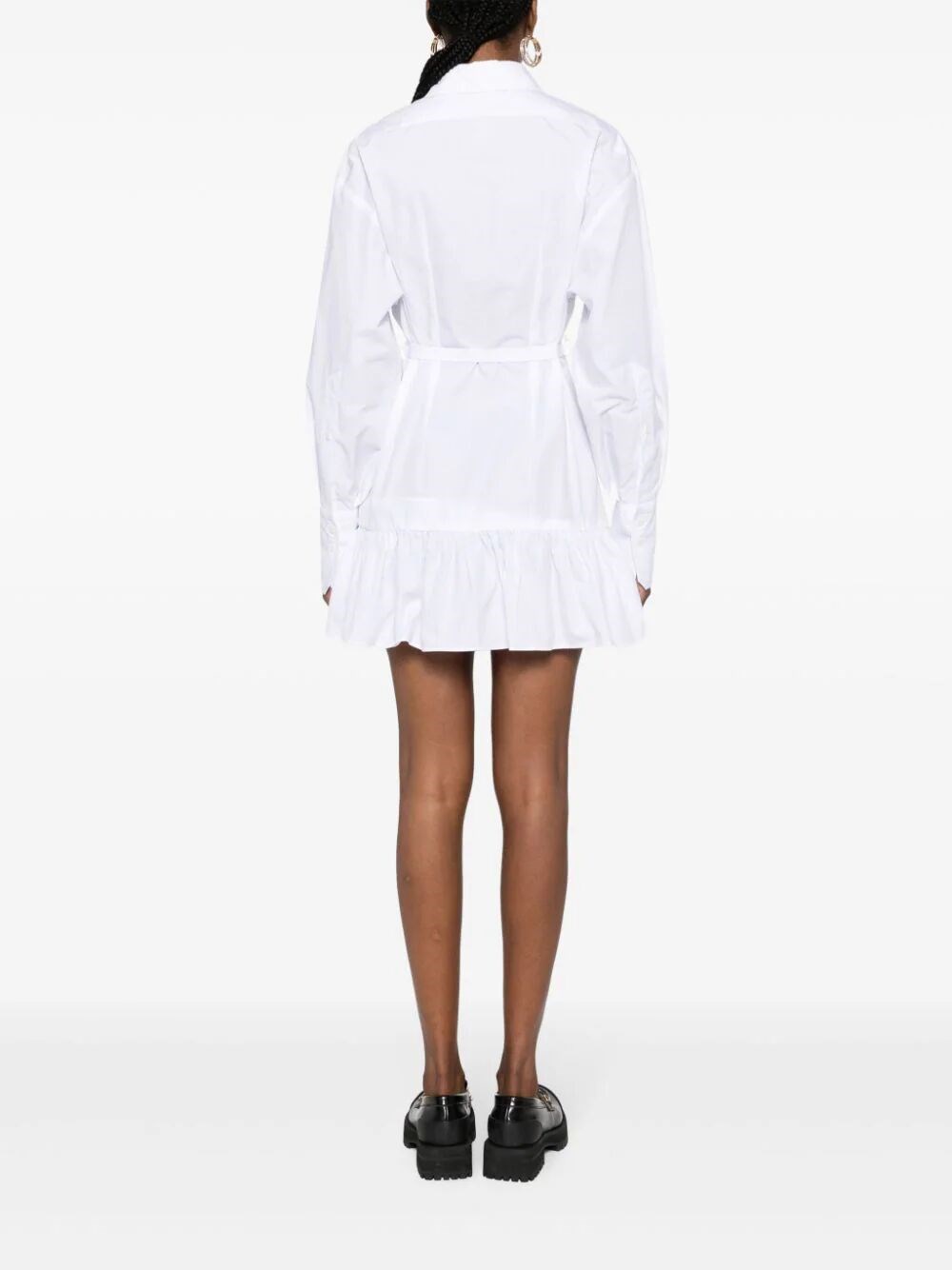 PEPLUM-HEM SHIRT DRESS