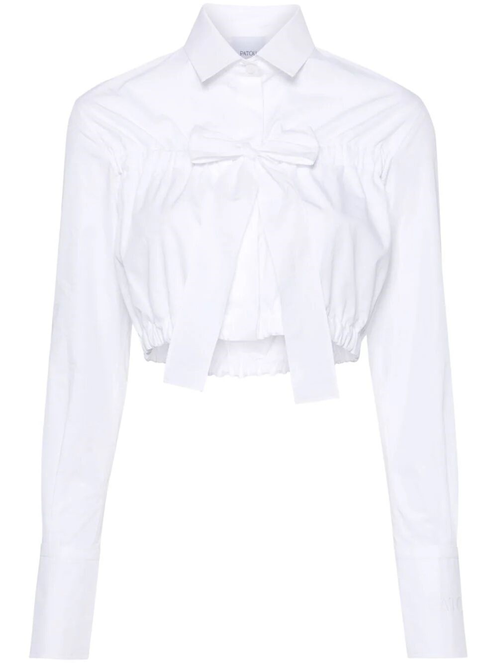 Shop Patou Tie-fastening Cropped Shirt In White