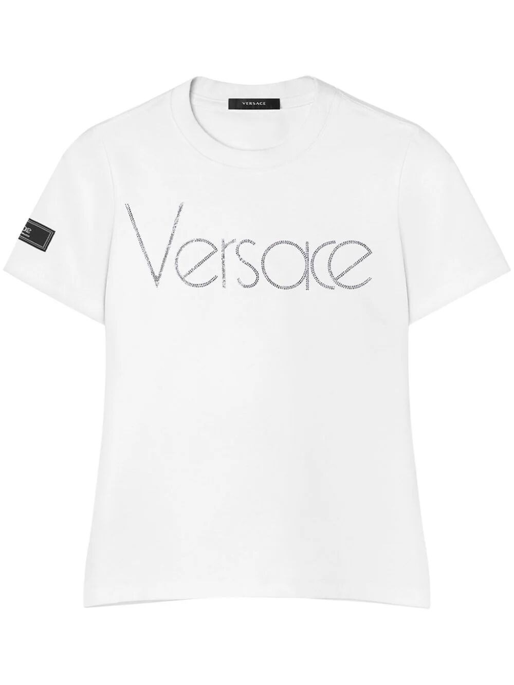 Shop Versace Crystal 1978 Logo T-shirt In White