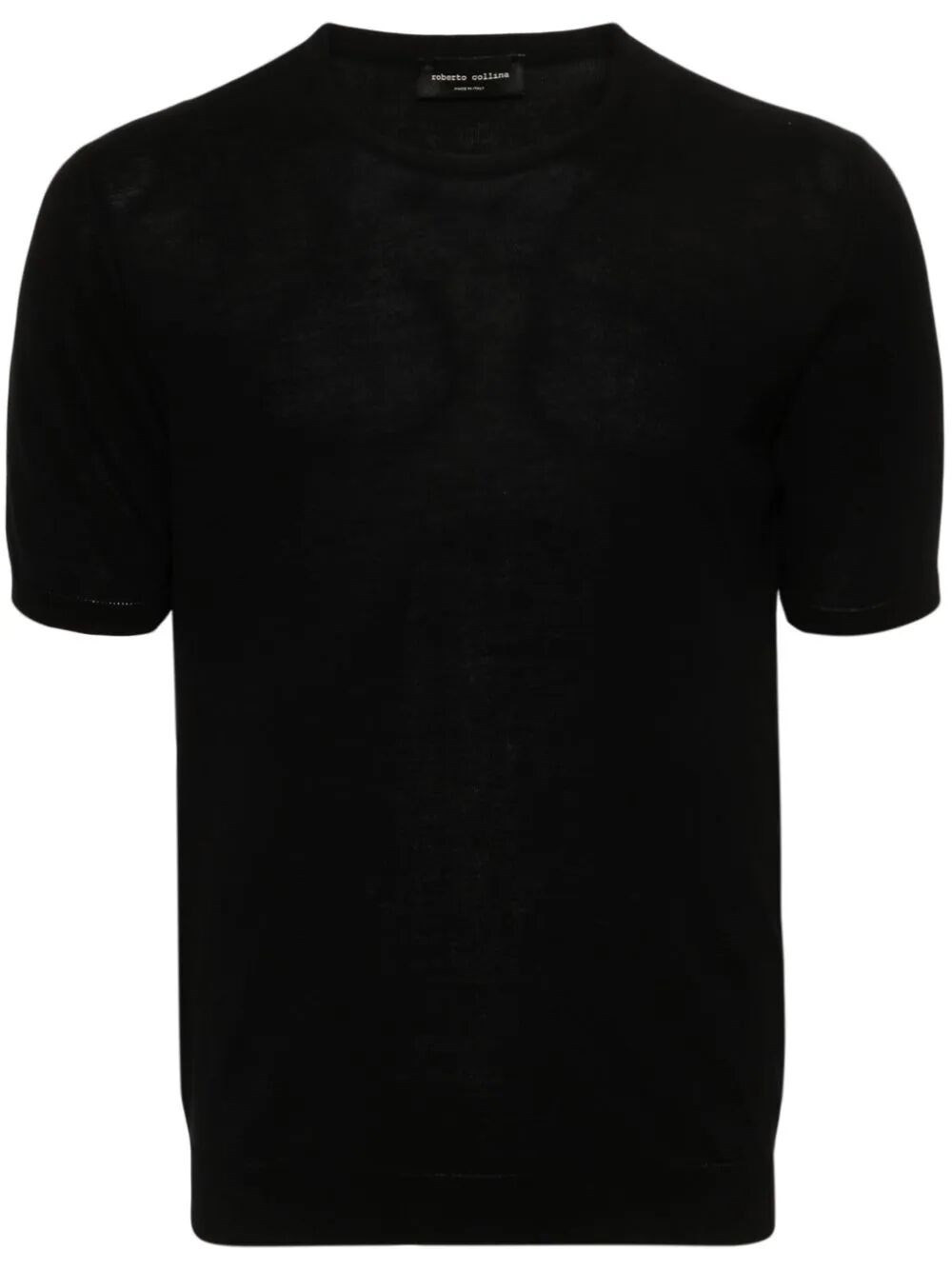 Shop Roberto Collina Ribbed Cotton T-shirt In Black