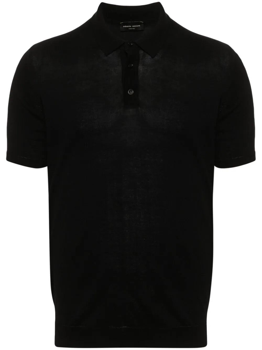 Roberto Collina Ribbed Cotton Polo Shirt In Black