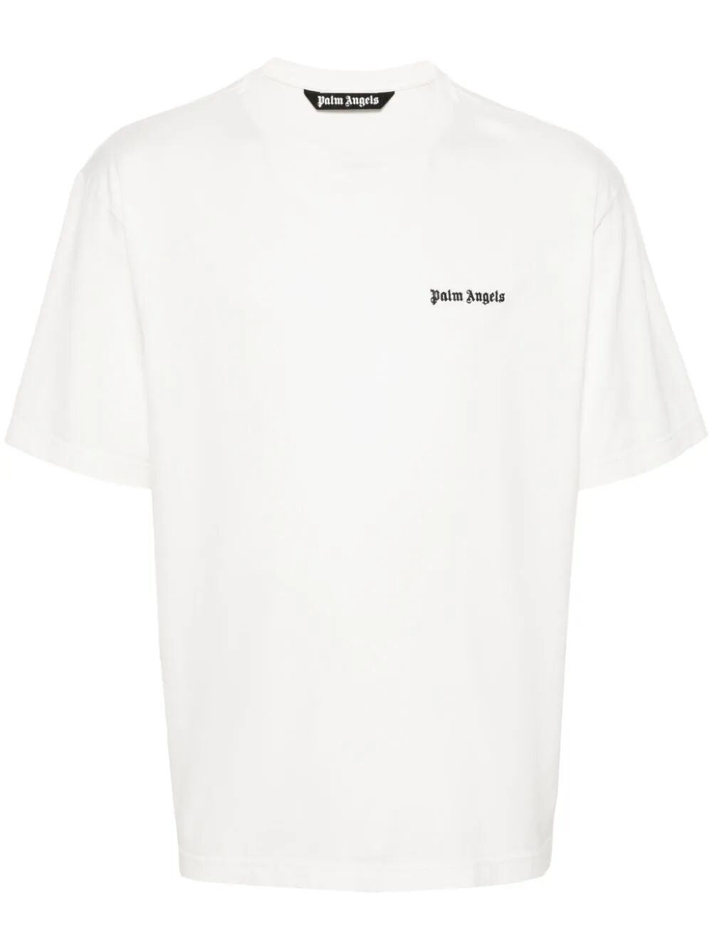 Shop Palm Angels Embroidered-logo T-shirt In White
