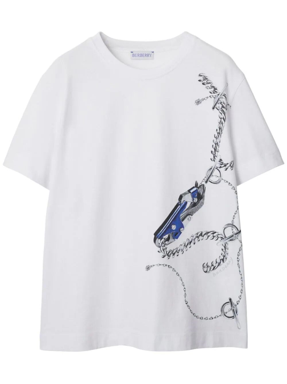 Shop Burberry Knight-print T-shirt In White