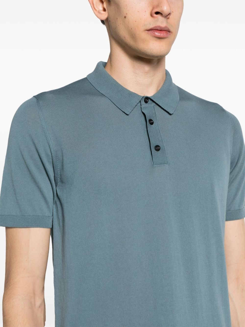 RIBBED COTTON POLO SHIRT