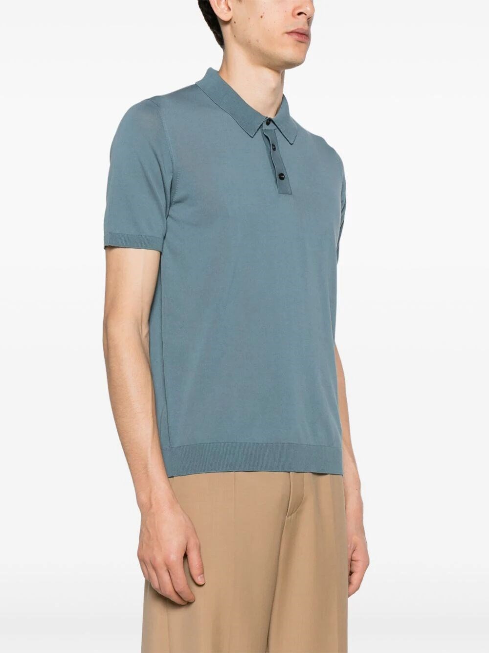 RIBBED COTTON POLO SHIRT