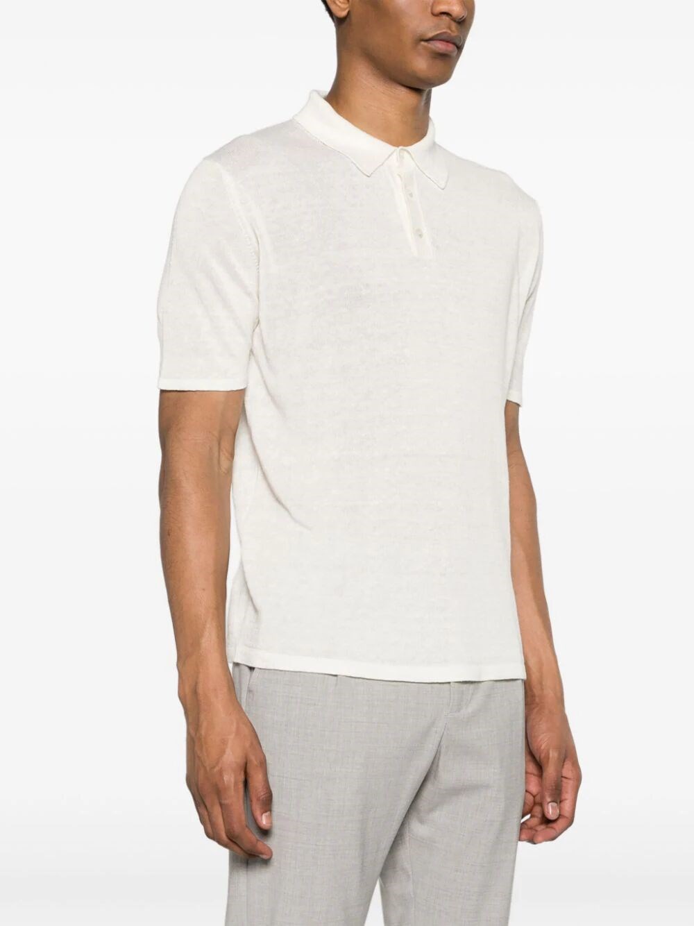 SHORT-SLEEVE LINEN POLO SHIRT