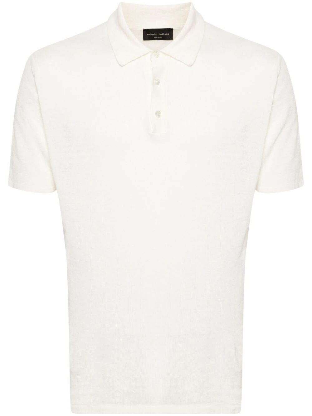 Shop Roberto Collina Short-sleeve Linen Polo Shirt In White