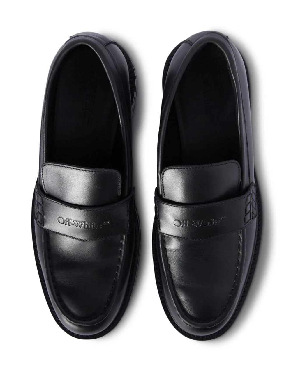 MILITARY LOGO-DEBOSSED LEATHER LOAFERS