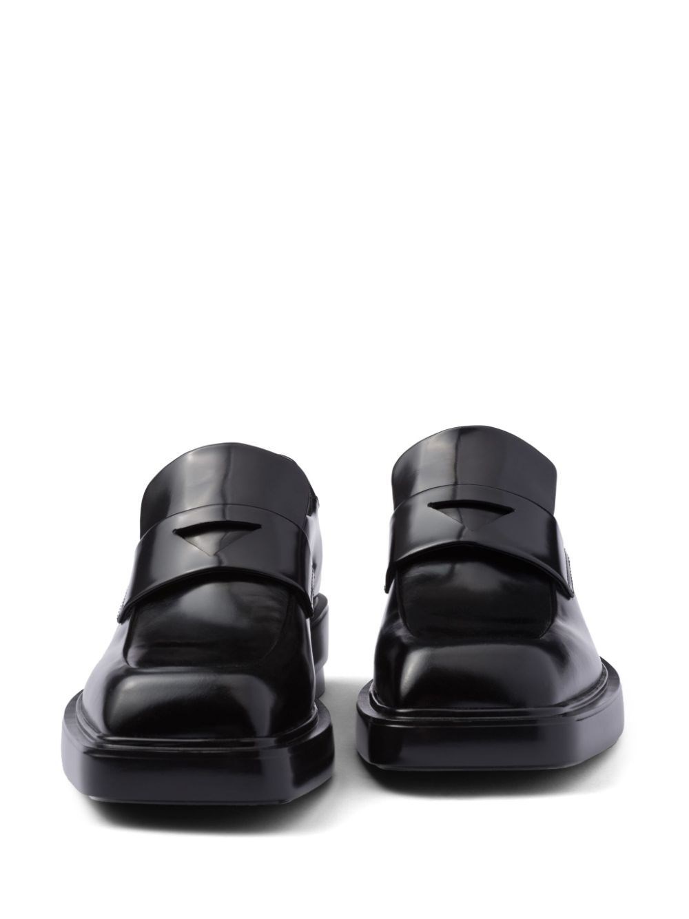 SQUARE-TOE LEATHER LOAFERS