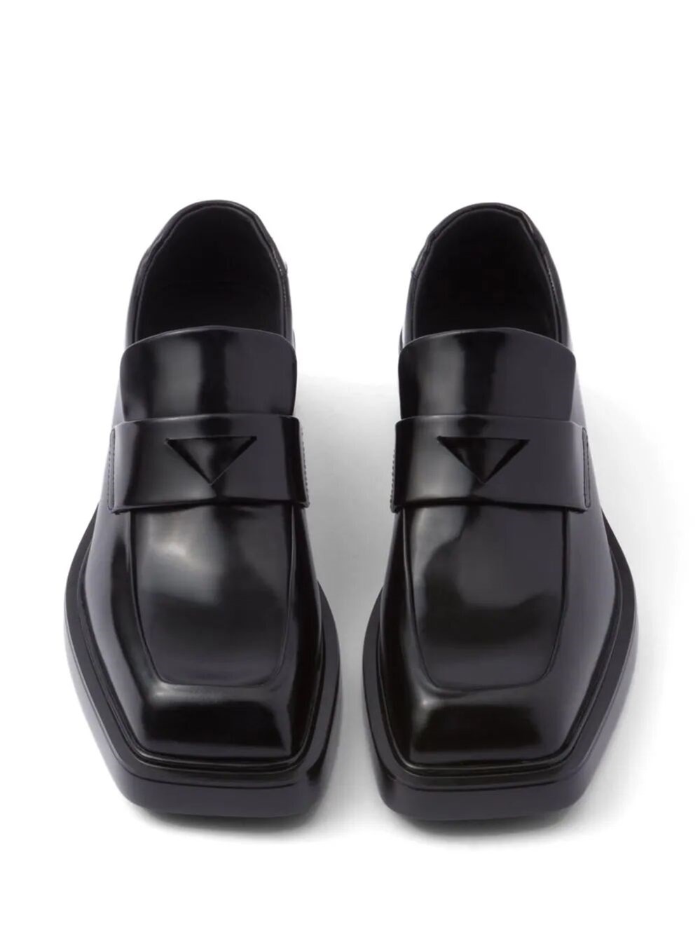 SQUARE-TOE LEATHER LOAFERS