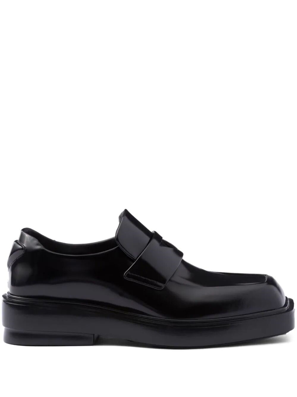 SQUARE-TOE LEATHER LOAFERS