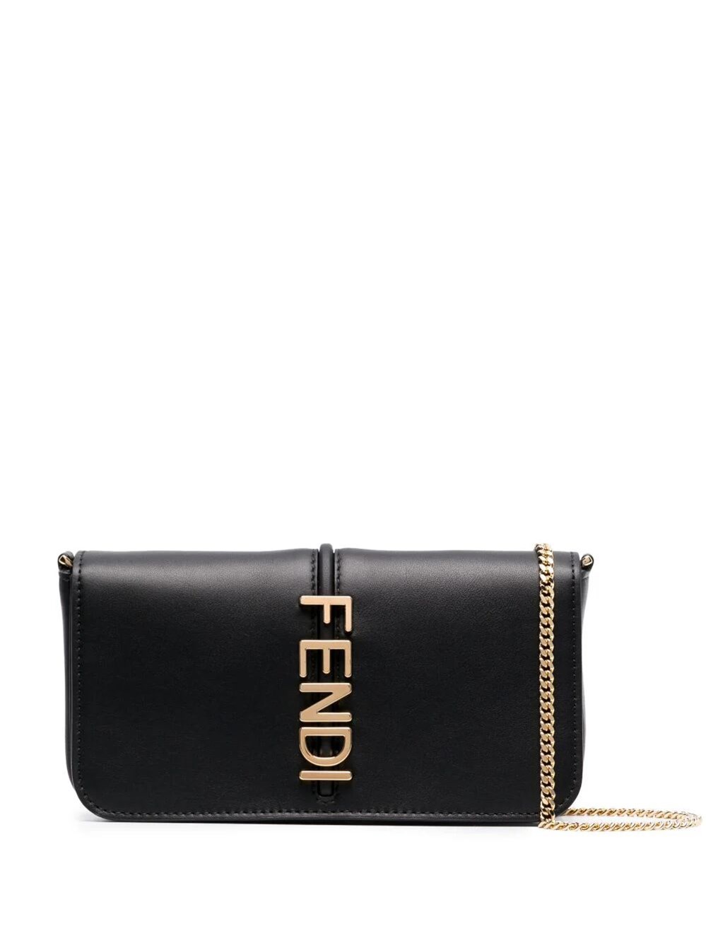 FENDIGRAPHY LEATHER WALLET ON CHAIN