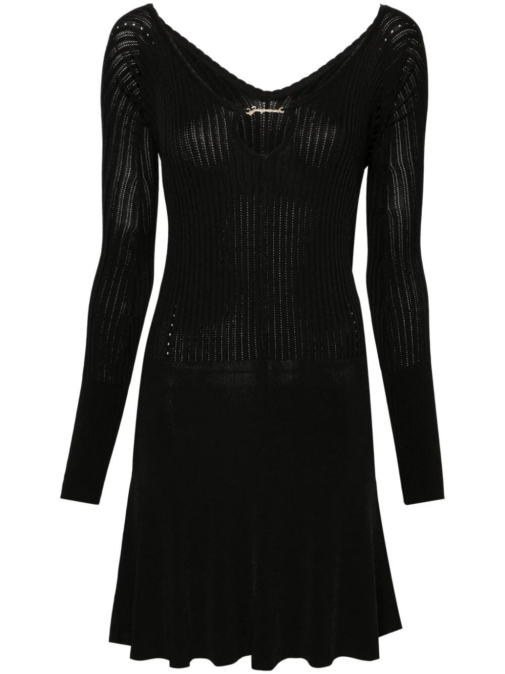 Shop Jacquemus Pralù Knitted Minidress In Black